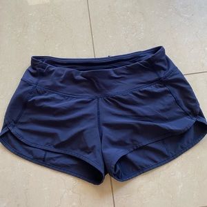 Navy blue Lululemon speed up short size 4